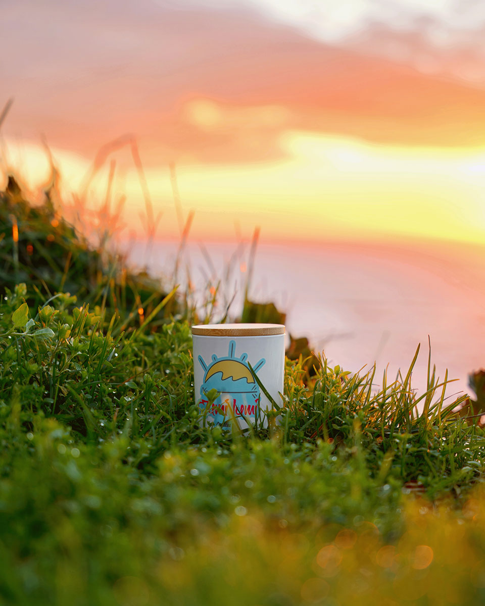 Kelsachee Candle Overlooking The Ocean.